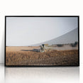 Farmhouse Wall Art: Combine Harvester in Field - Rustic Country Decor