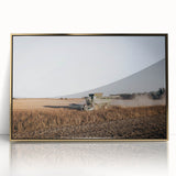Farmhouse Wall Art: Combine Harvester in Field - Rustic Country Decor
