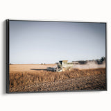 Farmhouse Wall Art: Combine Harvester in Field - Rustic Country Decor