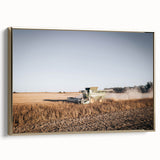 Farmhouse Wall Art: Combine Harvester in Field - Rustic Country Decor
