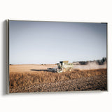 Farmhouse Wall Art: Combine Harvester in Field - Rustic Country Decor