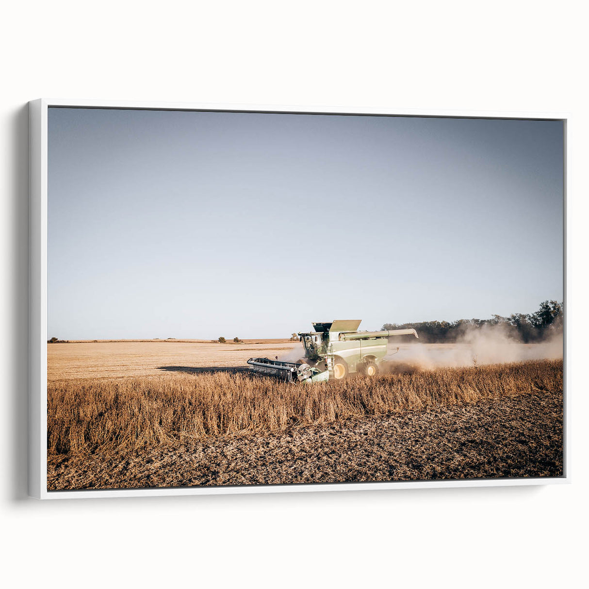 Farmhouse Wall Art: Combine Harvester in Field - Rustic Country Decor