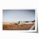 Farmhouse Wall Art: Combine Harvester in Field - Rustic Country Decor