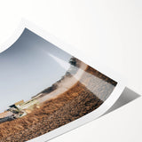 Farmhouse Wall Art: Combine Harvester in Field - Rustic Country Decor