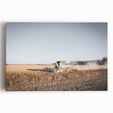 Farmhouse Wall Art: Combine Harvester in Field - Rustic Country Decor