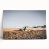 Farmhouse Wall Art: Combine Harvester in Field - Rustic Country Decor
