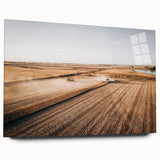 Farmhouse Wall Art: Aerial Harvesting Scene - Rustic Country Decor Print