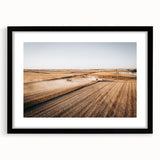 Farmhouse Wall Art: Aerial Harvesting Scene - Rustic Country Decor Print