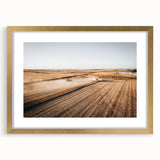 Farmhouse Wall Art: Aerial Harvesting Scene - Rustic Country Decor Print