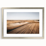 Farmhouse Wall Art: Aerial Harvesting Scene - Rustic Country Decor Print