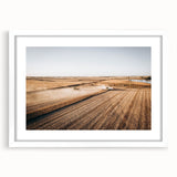 Farmhouse Wall Art: Aerial Harvesting Scene - Rustic Country Decor Print