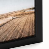 Farmhouse Wall Art: Aerial Harvesting Scene - Rustic Country Decor Print