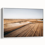 Farmhouse Wall Art: Aerial Harvesting Scene - Rustic Country Decor Print