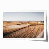 Farmhouse Wall Art: Aerial Harvesting Scene - Rustic Country Decor Print