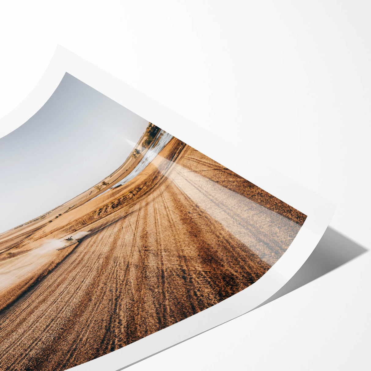 Farmhouse Wall Art: Aerial Harvesting Scene - Rustic Country Decor Print