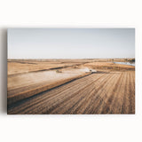 Farmhouse Wall Art: Aerial Harvesting Scene - Rustic Country Decor Print