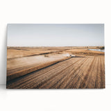 Farmhouse Wall Art: Aerial Harvesting Scene - Rustic Country Decor Print