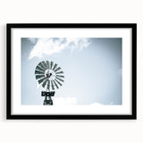 Farmhouse Wall Art: Windmill in Sky - Rustic Country Style Decor Print