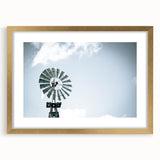 Farmhouse Wall Art: Windmill in Sky - Rustic Country Style Decor Print