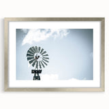 Farmhouse Wall Art: Windmill in Sky - Rustic Country Style Decor Print