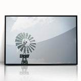 Farmhouse Wall Art: Windmill in Sky - Rustic Country Style Decor Print