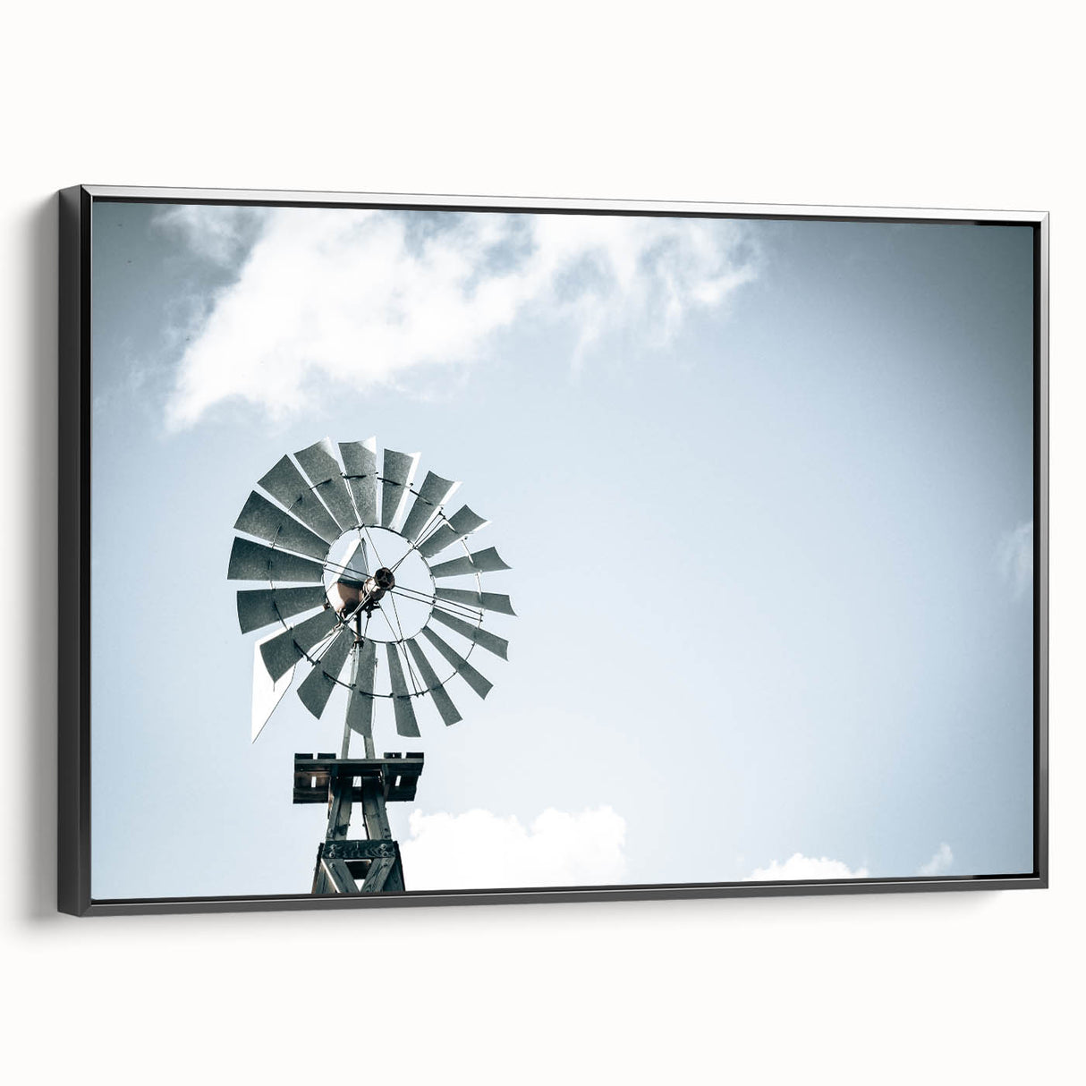 Farmhouse Wall Art: Windmill in Sky - Rustic Country Style Decor Print
