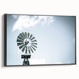 Farmhouse Wall Art: Windmill in Sky - Rustic Country Style Decor Print