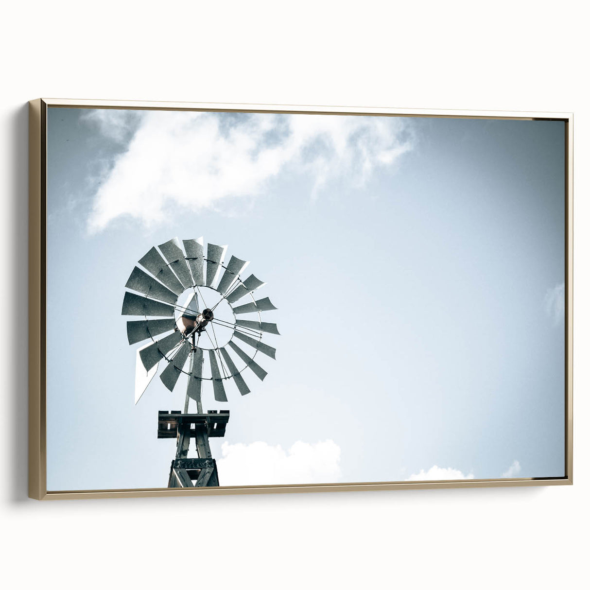 Farmhouse Wall Art: Windmill in Sky - Rustic Country Style Decor Print