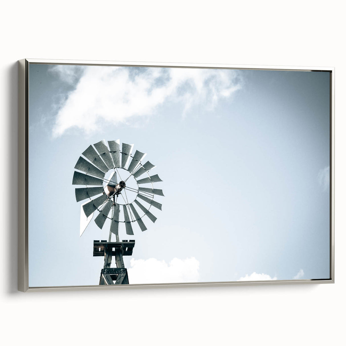 Farmhouse Wall Art: Windmill in Sky - Rustic Country Style Decor Print