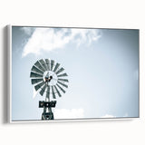Farmhouse Wall Art: Windmill in Sky - Rustic Country Style Decor Print