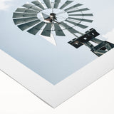 Farmhouse Wall Art: Windmill in Sky - Rustic Country Style Decor Print