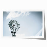 Farmhouse Wall Art: Windmill in Sky - Rustic Country Style Decor Print