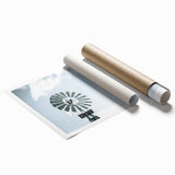 Farmhouse Wall Art: Windmill in Sky - Rustic Country Style Decor Print