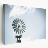 Farmhouse Wall Art: Windmill in Sky - Rustic Country Style Decor Print