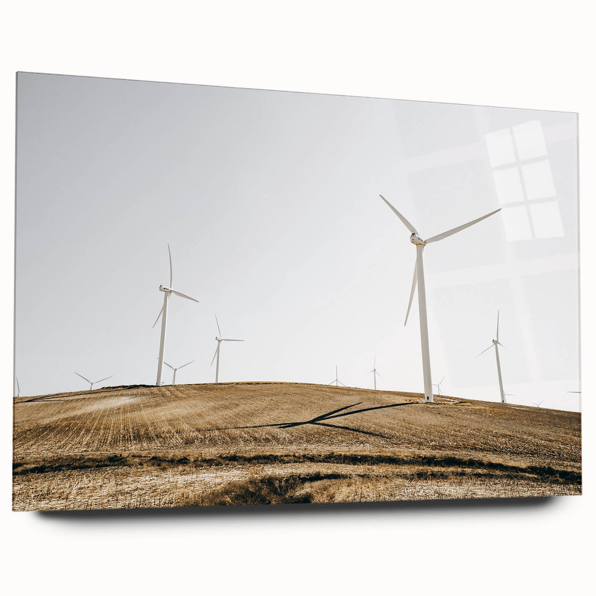 Farmhouse Wall Art: Wind Turbines on Hill - Rustic Country Style Decor