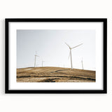 Farmhouse Wall Art: Wind Turbines on Hill - Rustic Country Style Decor