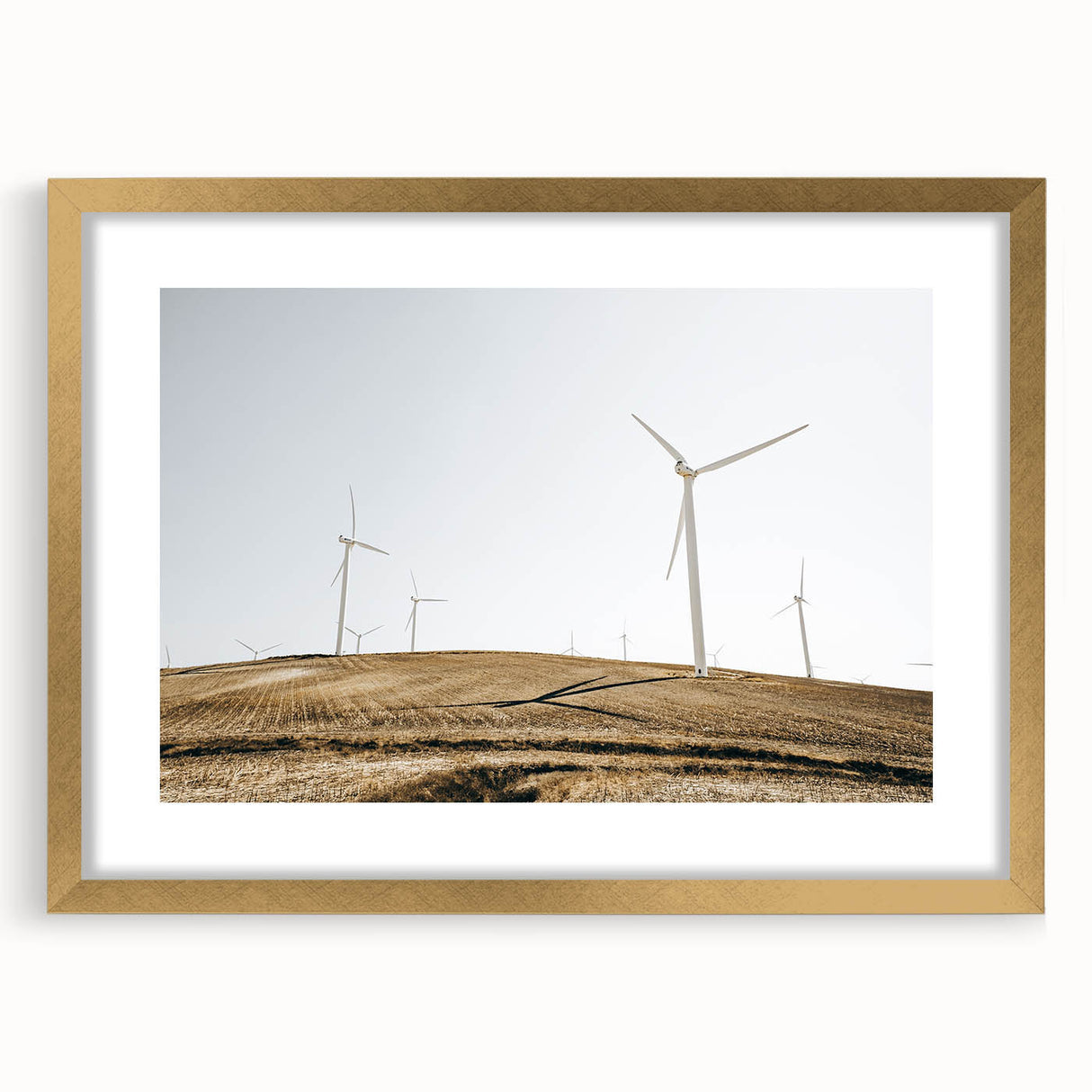 Farmhouse Wall Art: Wind Turbines on Hill - Rustic Country Style Decor