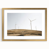 Farmhouse Wall Art: Wind Turbines on Hill - Rustic Country Style Decor