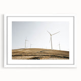 Farmhouse Wall Art: Wind Turbines on Hill - Rustic Country Style Decor