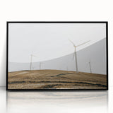 Farmhouse Wall Art: Wind Turbines on Hill - Rustic Country Style Decor
