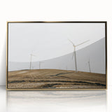 Farmhouse Wall Art: Wind Turbines on Hill - Rustic Country Style Decor