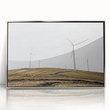 Farmhouse Wall Art: Wind Turbines on Hill - Rustic Country Style Decor