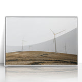 Farmhouse Wall Art: Wind Turbines on Hill - Rustic Country Style Decor