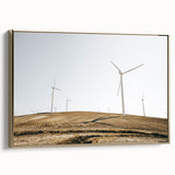 Farmhouse Wall Art: Wind Turbines on Hill - Rustic Country Style Decor