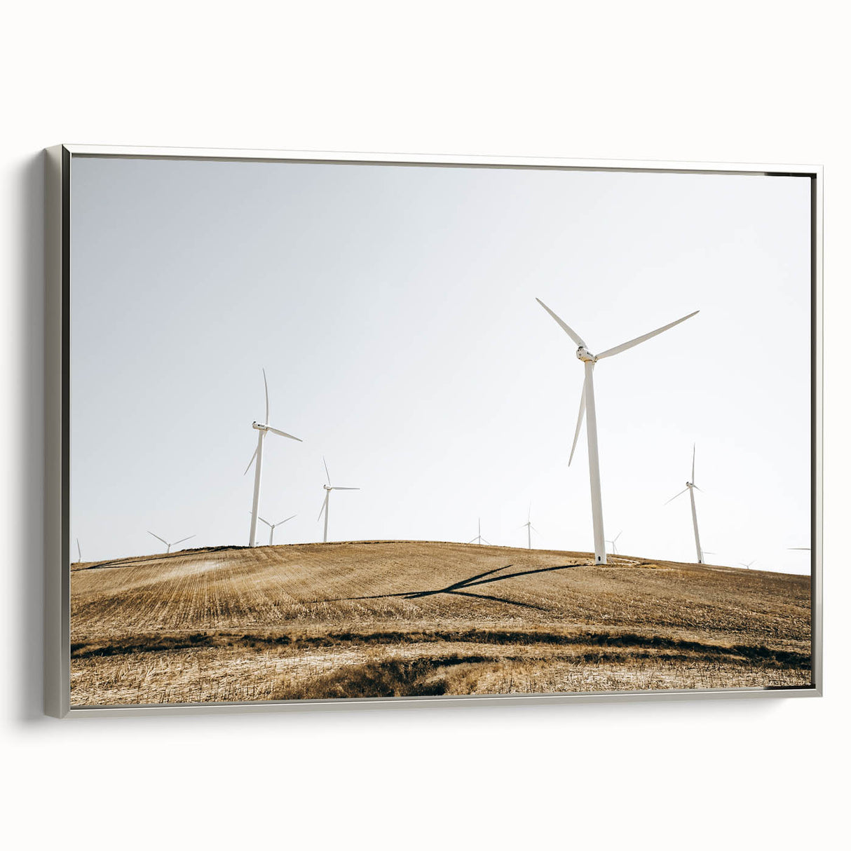 Farmhouse Wall Art: Wind Turbines on Hill - Rustic Country Style Decor