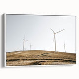 Farmhouse Wall Art: Wind Turbines on Hill - Rustic Country Style Decor