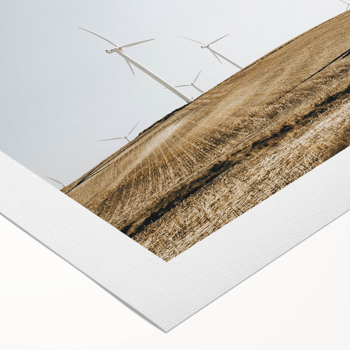 Farmhouse Wall Art: Wind Turbines on Hill - Rustic Country Style Decor