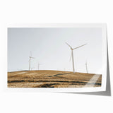 Farmhouse Wall Art: Wind Turbines on Hill - Rustic Country Style Decor