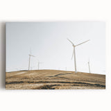 Farmhouse Wall Art: Wind Turbines on Hill - Rustic Country Style Decor