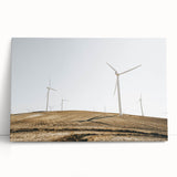 Farmhouse Wall Art: Wind Turbines on Hill - Rustic Country Style Decor